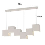 Evrixon cube cluster pendant — 6-head, all-white finish, 70 cm span