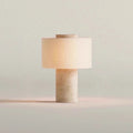 Marble Column Fabric Drum Table Lamp – Helrixon – Product Detail 7