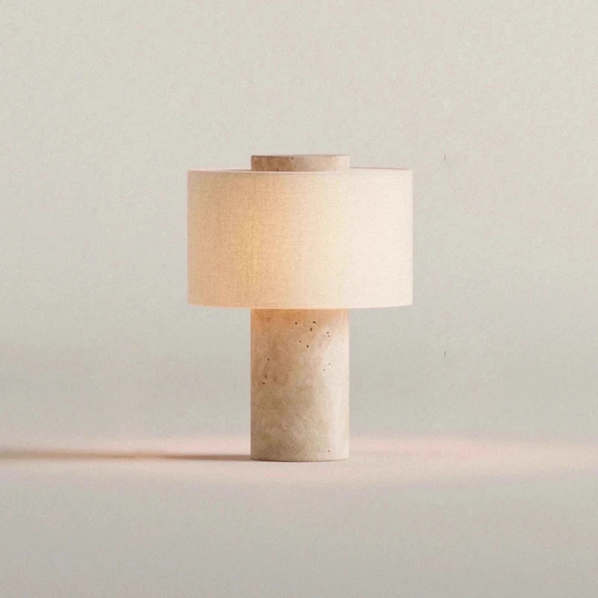 Marble Column Fabric Drum Table Lamp – Helrixon – Product Detail 7