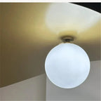 Intersecting Disc & Globe Sculptural Pendant Light – Serenox – Opal Globe Detail