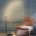 Arclume Arc Floor Lamp — Black, living room lifestyle