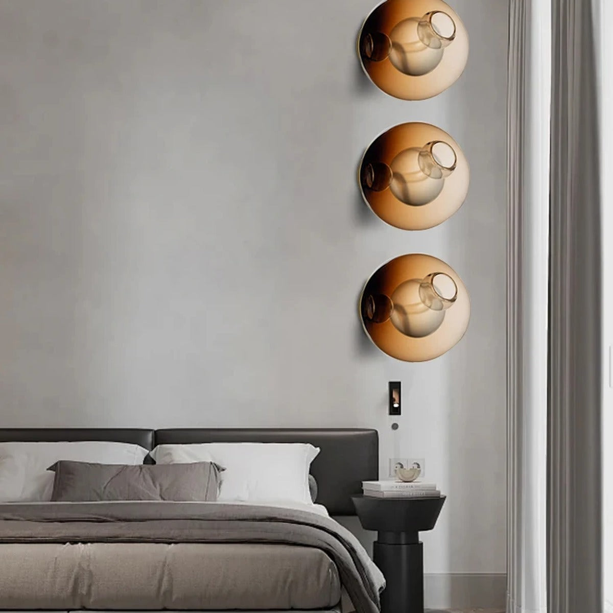 Coloured Glass Globe Wall Sconce – Chrometh – Lifestyle View 2