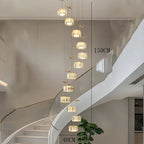 Spiral Crystal Cascade Staircase Chandelier Xelvara – 12 Heads
