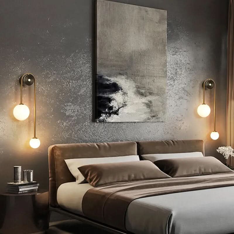Art Deco Frosted Glass Twin Globe Wall Sconce Anorix – Hero Shot