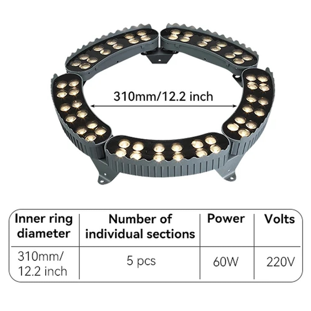 Modular Aluminum Tree Ring Uplight Anevox – 310mm Diameter, 5 Sections, 60W