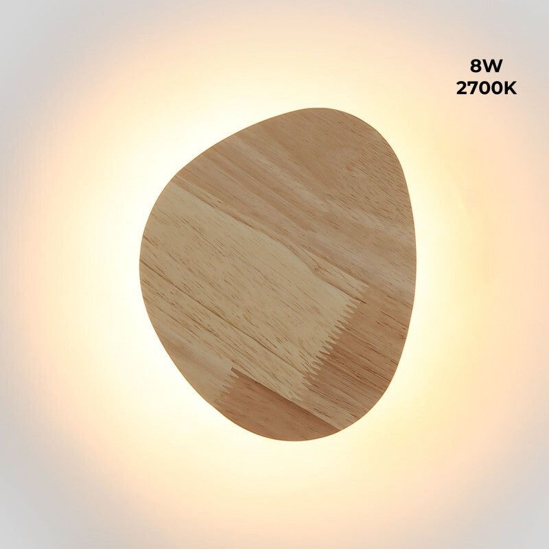 Sculptural Solid Wood Oval Wall Sconce Galion – Warm White 3000K Light