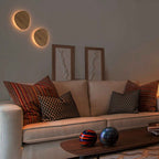 Sculptural Solid Wood Oval Wall Sconce Galion – Warm White 3000K Light