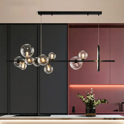 Architectural Glass Linear Chandelier Delvaux – Lifestyle View 2