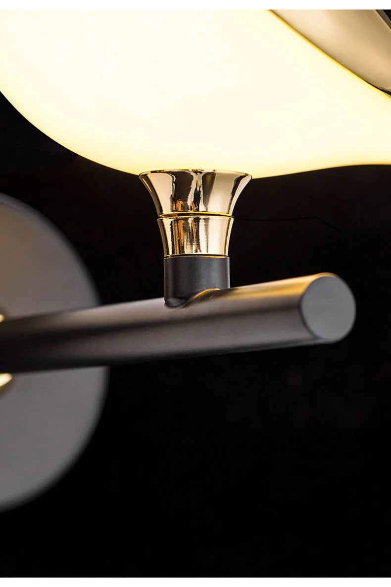 Polished Bird Sculptural Wall Sconce Asrioth - Chrome Silver Finish Detail
