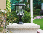 Traditional Solar Lantern Pillar Light – Auberon – Black, Lifestyle View