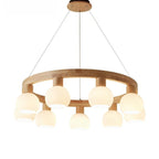 Wood Ring Opal Globe Chandelier – Levon – Product Detail 6
