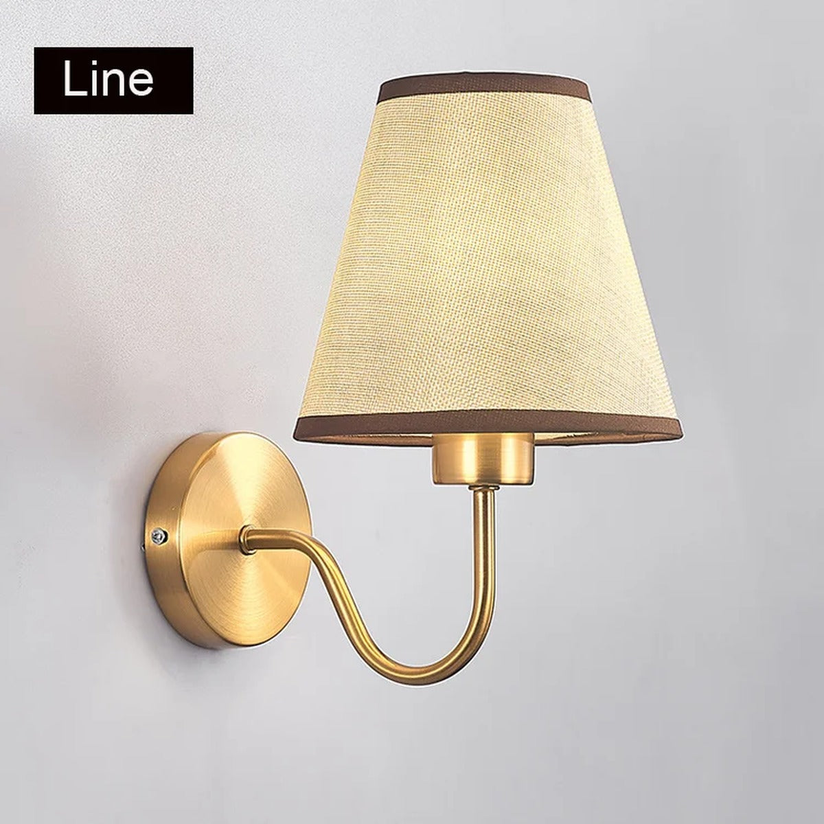 Gold Curved-Arm Empire Shade Wall Sconce – Gravion – Product Detail 10