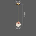 Sand-Textured Crystal Sphere Chandelier Orvenna — 1 Head, Rose Gold
