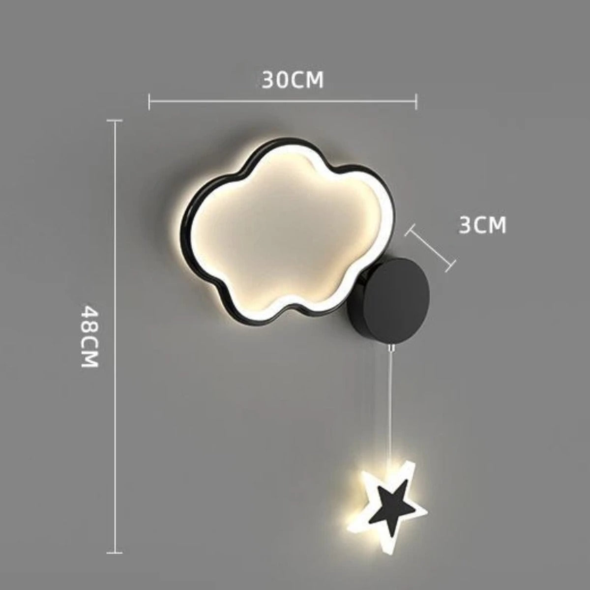 Cloud & Star LED Wall Sconce – Beloria – Product Detail 7
