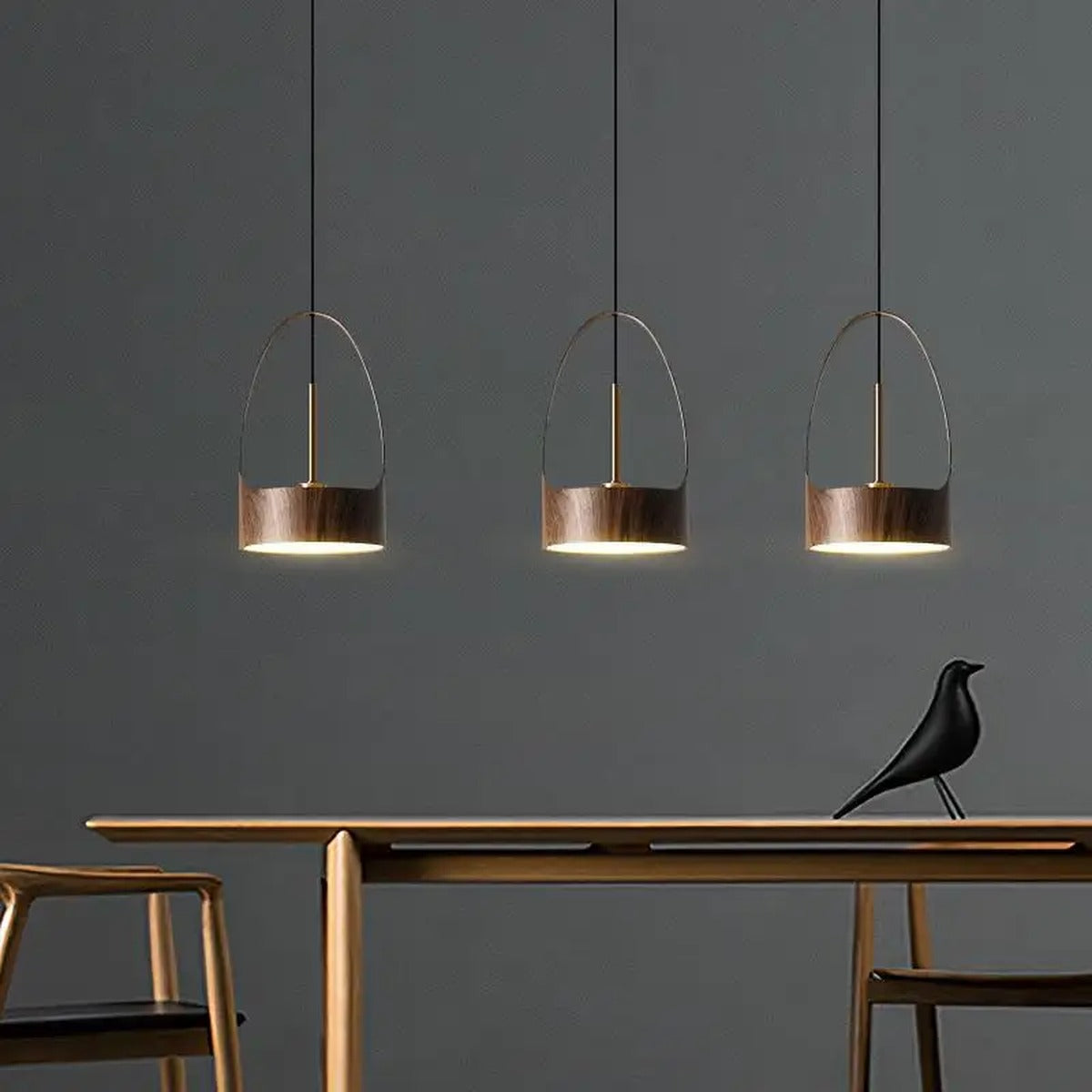 Wood Arch Handle Basket Pendant Light – Alorenth – Product Detail 5