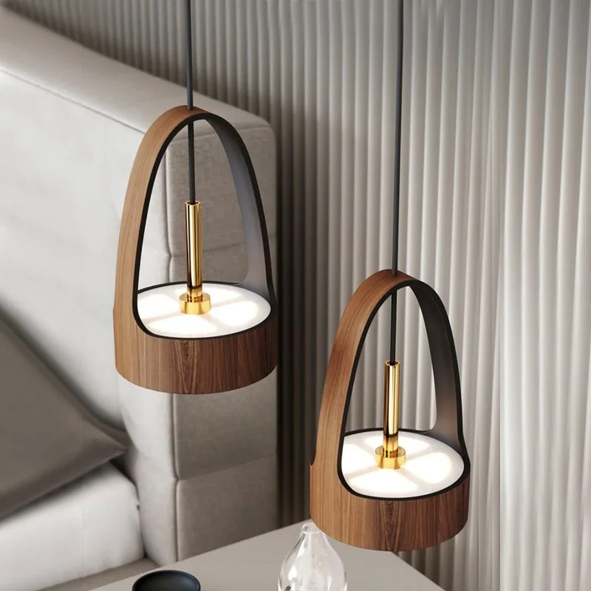 Wood Arch Handle Basket Pendant Light – Alorenth – Lifestyle View 3