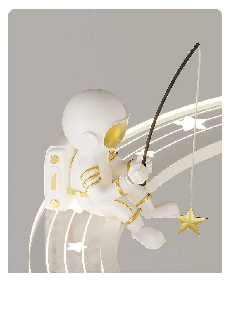 Stellion pendant light astronaut figurine detail