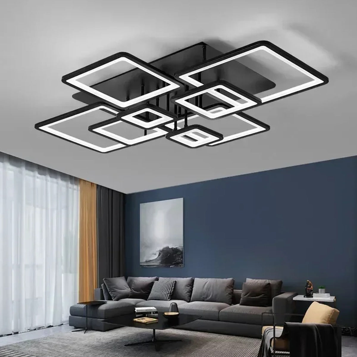 Modern Nordic Square-Frame LED Ceiling Light Quadrion – Hero Shot