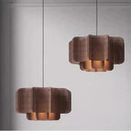 Scalloped Rattan Panel Tiered Pendant Light – Lelrix – Lifestyle View 3