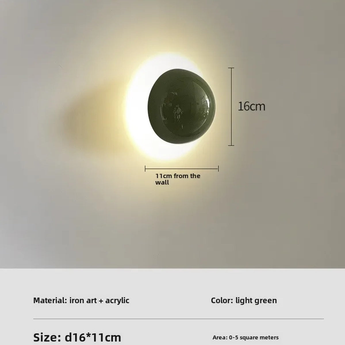 Ceramic Globe Backlit Wall Sconce – Helianthos – Product Detail 7