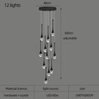 Crystal Raindrop Spiral Chandelier – Lumenvault – Size Chart, 12 Lights