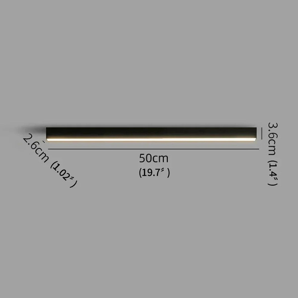 Sorendale Linear Ceiling Light – Black 50cm Dimensions