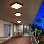 Square Outdoor Flush Ceiling Light – Kelmira – Hero Shot