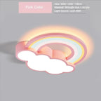 Quieton rainbow and cloud LED ceiling light, Pink Color, size and material detail