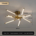 Solendra Gold 10 Heads dimension diagram, 80cm diameter