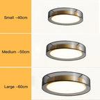 Meridex Round Brass Ring Flush Mount Ceiling Light — Small, Medium and Large sizes compared