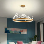 Kaldreth ring chandelier — lifestyle view in living room