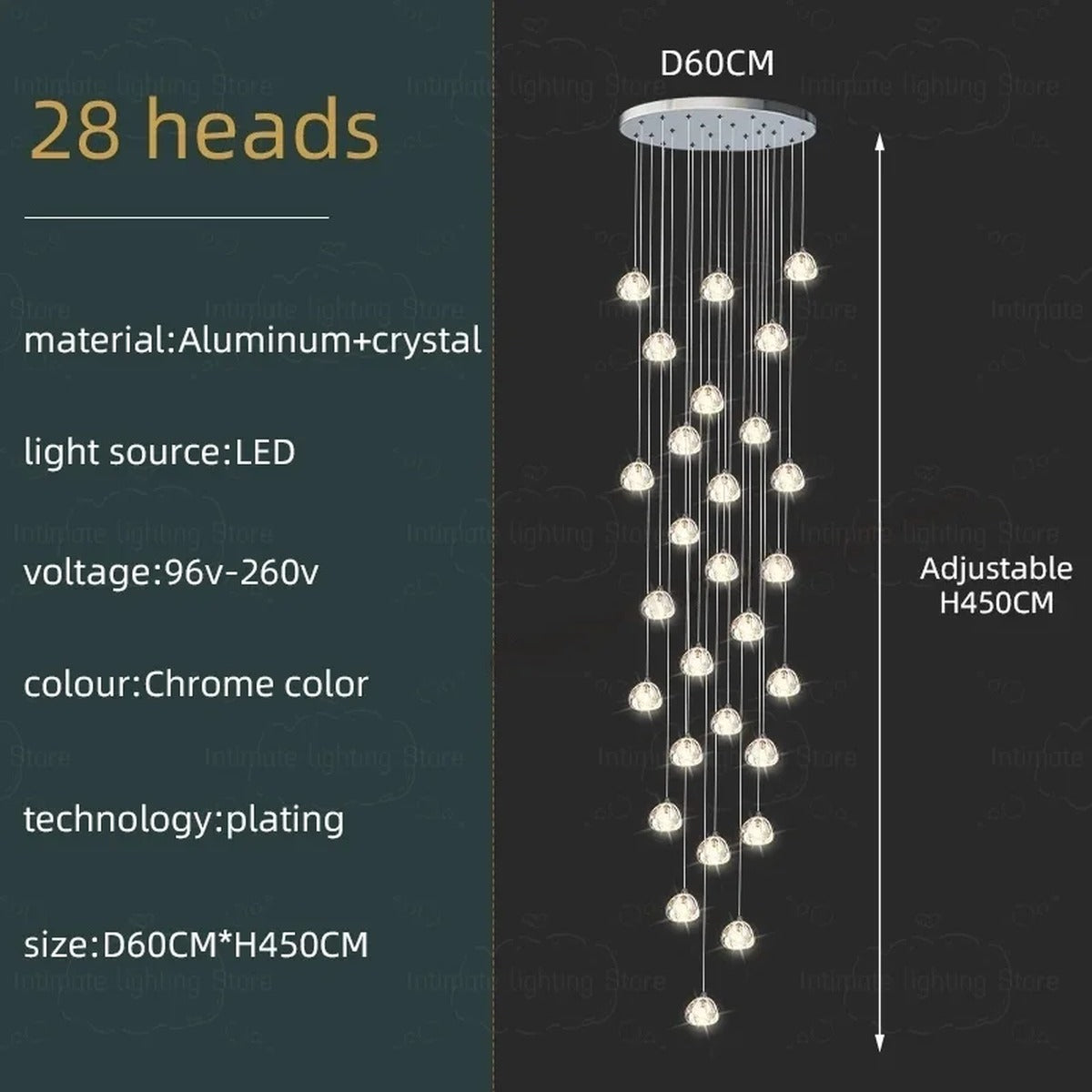 Spiral K9 Crystal Cluster Chandelier Jelvorn – Product Detail 18