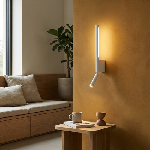 Solventh Wall Sconce – White, Ambient Lifestyle View