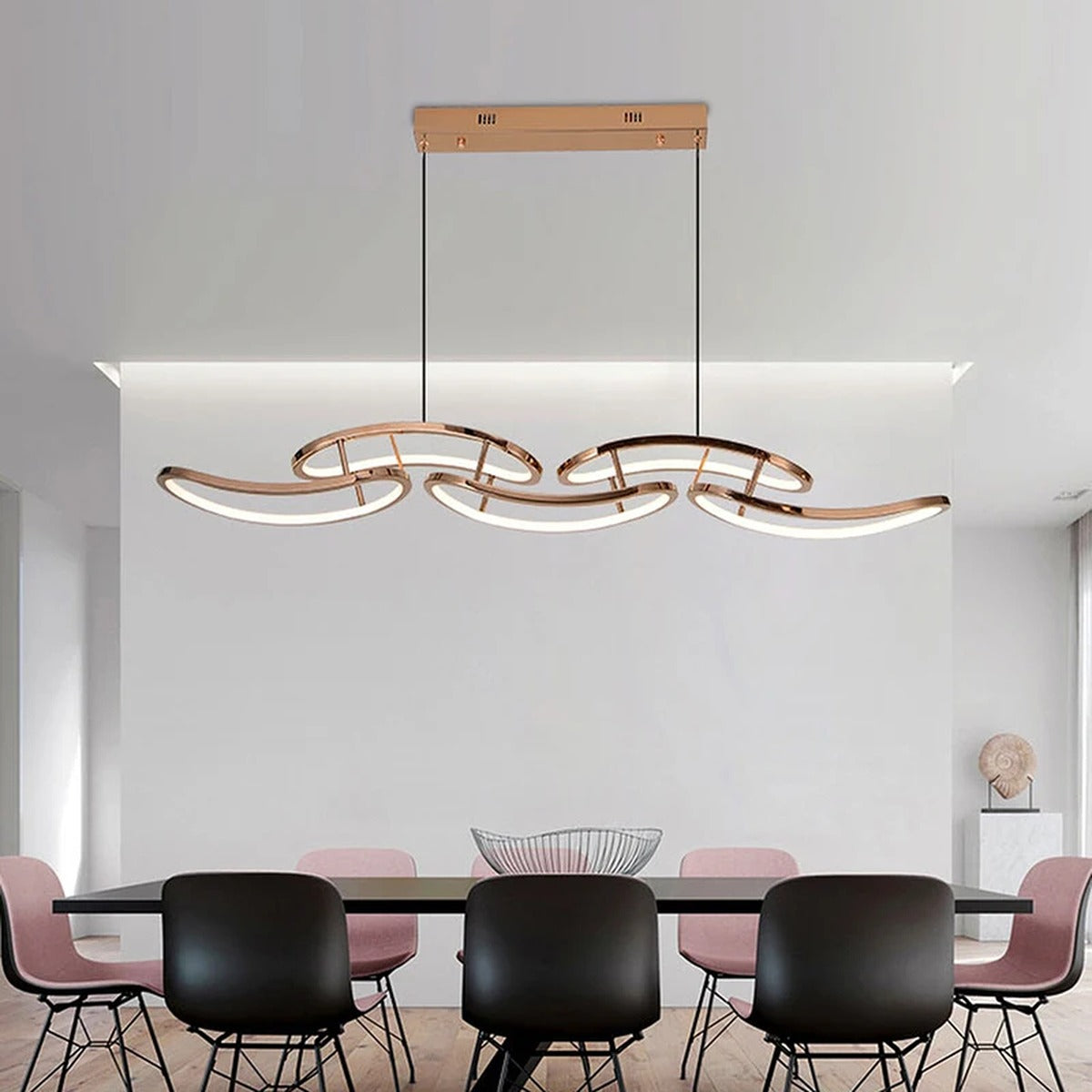 Celvon — close-up of interlocking curved oval segments and LED inner glow