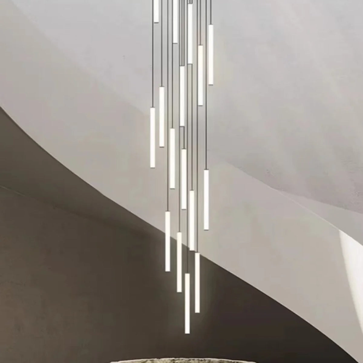 Slim LED Cylinder Tube Pendant Cluster – Graviton – Lifestyle View 3