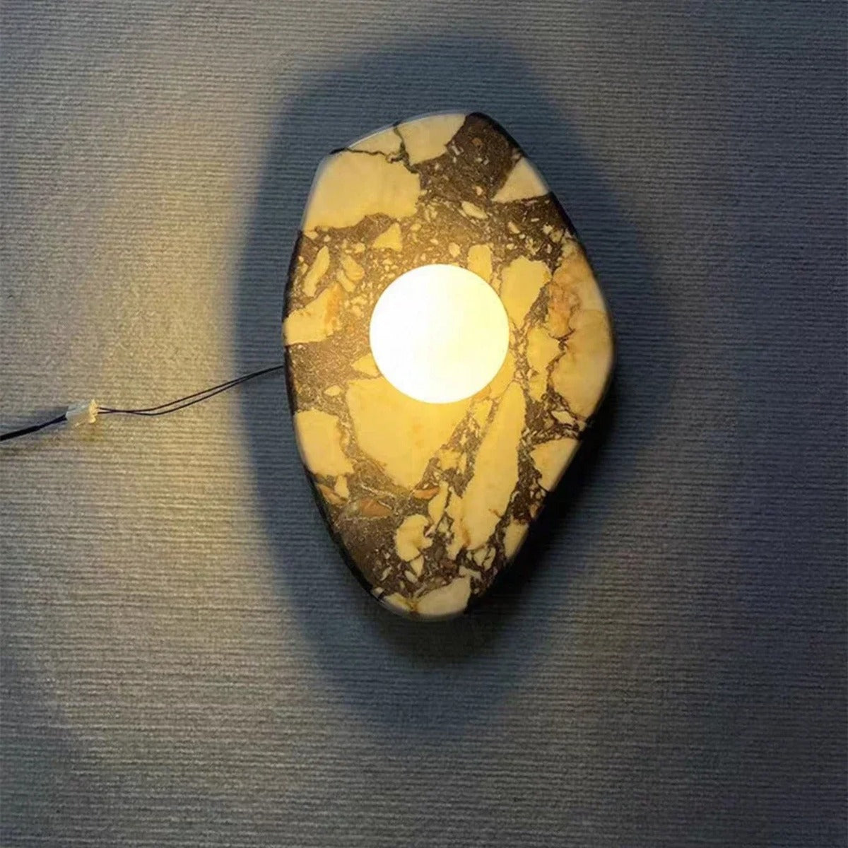 Exotic Marble Pebble Globe Wall Sconce – Jarneo – Lifestyle View 3