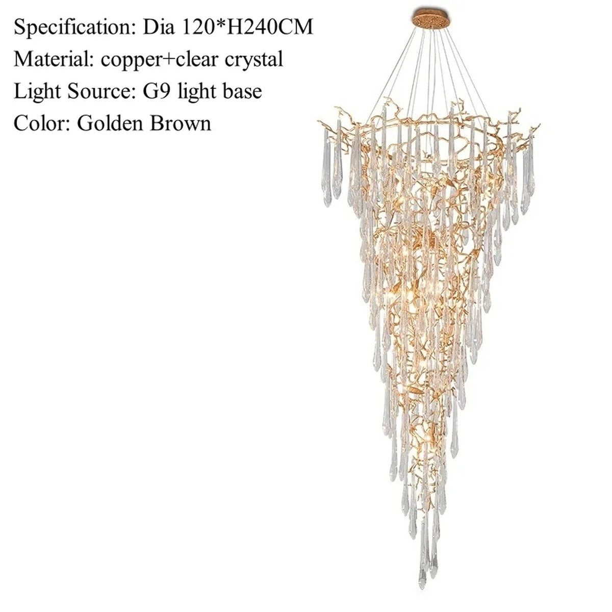 Crystal Icicle Cascade Chandelier – Larvex – Product Detail 12