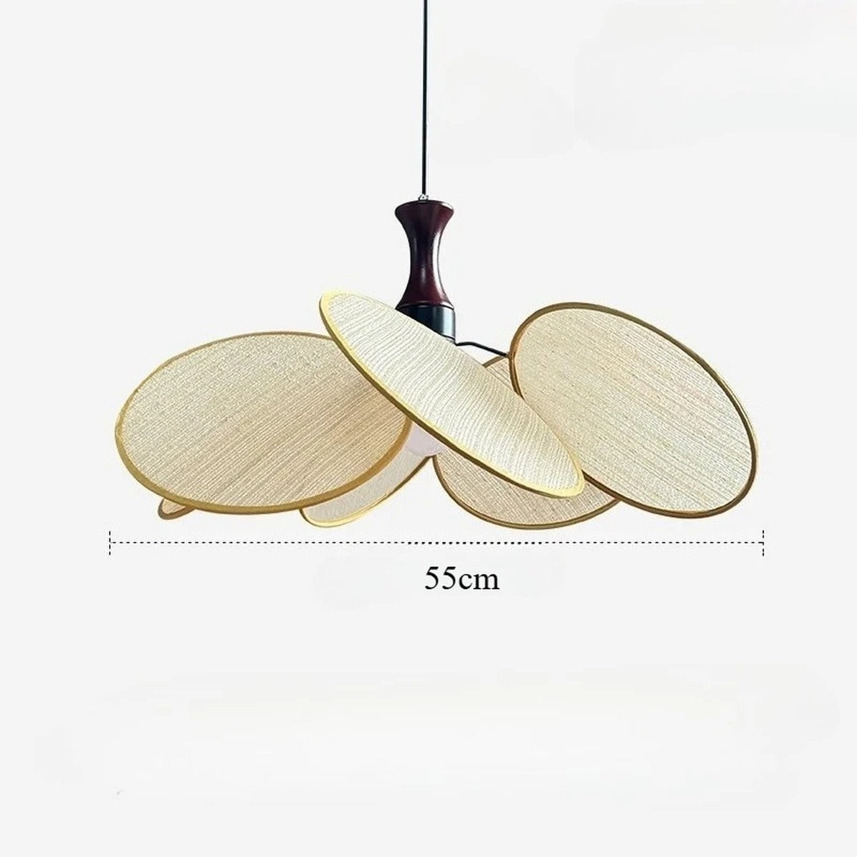 Woven Linen Petal Disc Pendant Light – Florenth – Product Detail 7