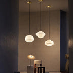 Sculptural Carved Marble Pendant Light – Sarvenith – Detail View 5
