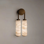 Double Alabaster Stacked Column Wall Sconce – Levorn – Hero Shot