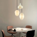 Sculptural Carved Marble Pendant Light – Sarvenith – Lifestyle View 2