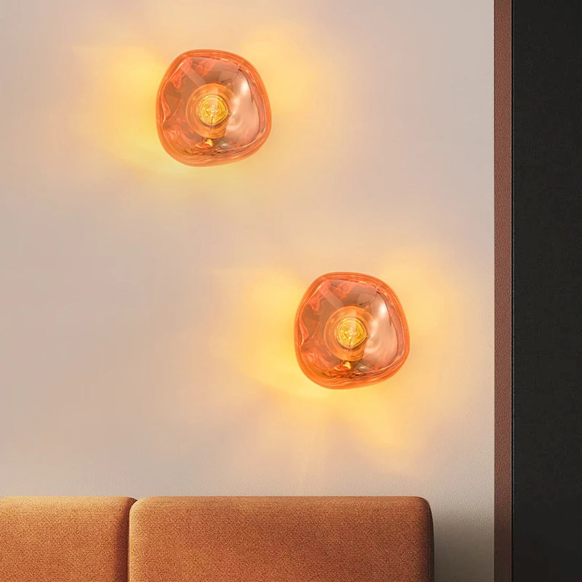 Sculptural Molten-Form Wall Sconce Varodrix – Ambiance Pair, Living Room