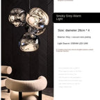 Mirror-Finish Melt Cluster Chandelier Convera – Smoke-gray Finish