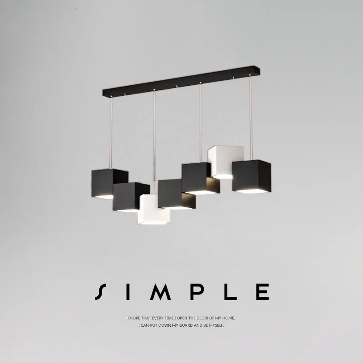 Geometros multi-cube LED pendant bar light architectural