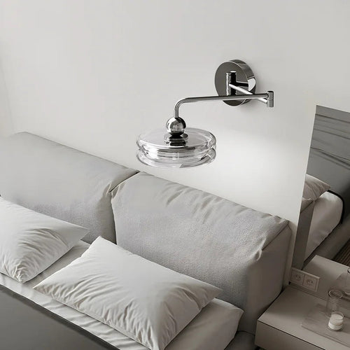 Articulated Arm Glass Ring Wall Sconce – Evorn – Hero Shot