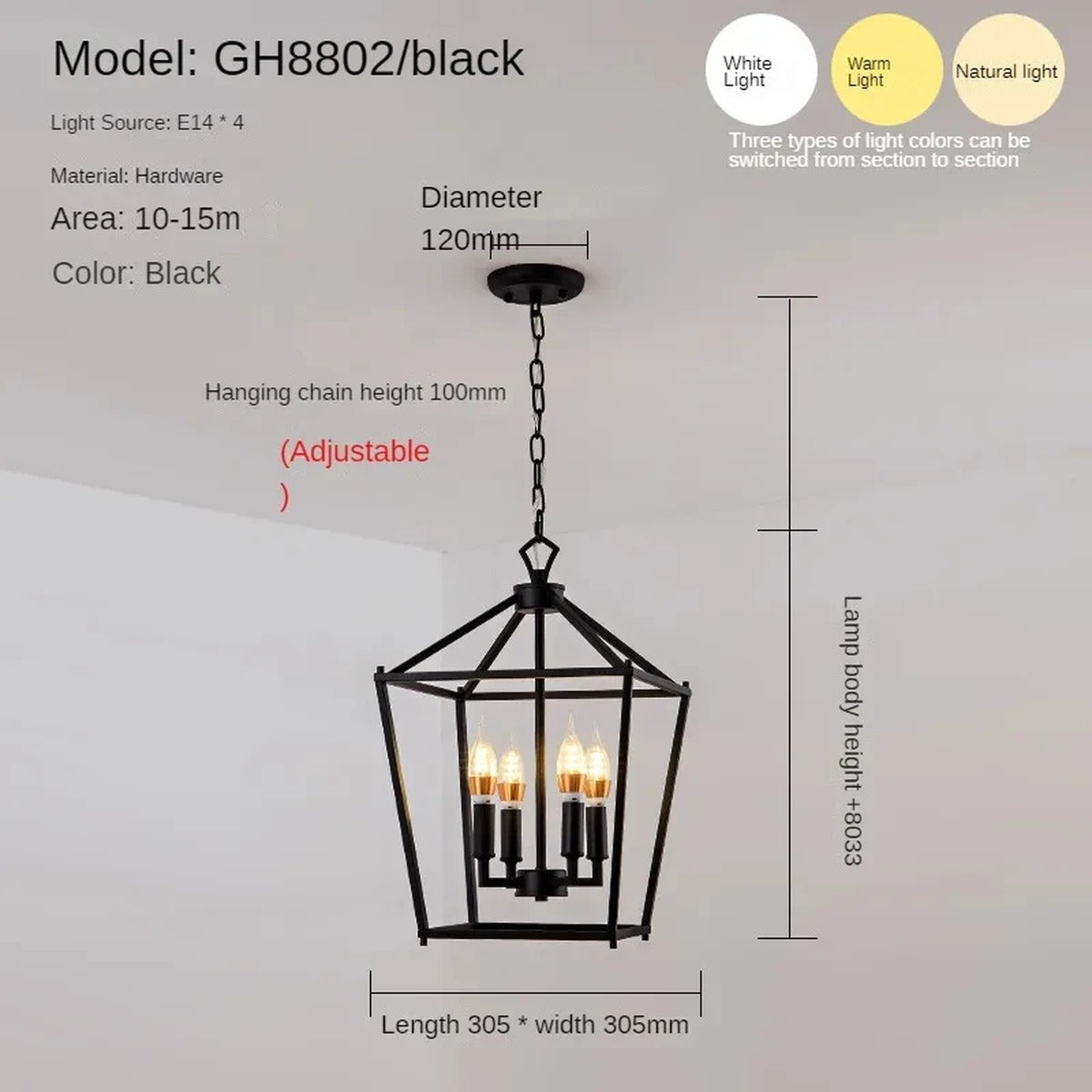 Heritage Lantern Cage Chandelier – Daelston – Product Detail 7