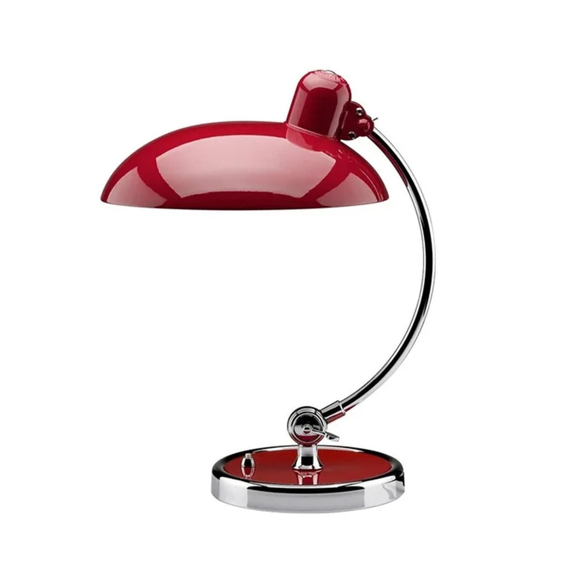 Bauhaus Dome Arc Desk Lamp - Zarlux - Studio Shot, Signal Red