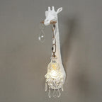 Serengeti giraffe wall sconce, white finish, right-facing single — detail