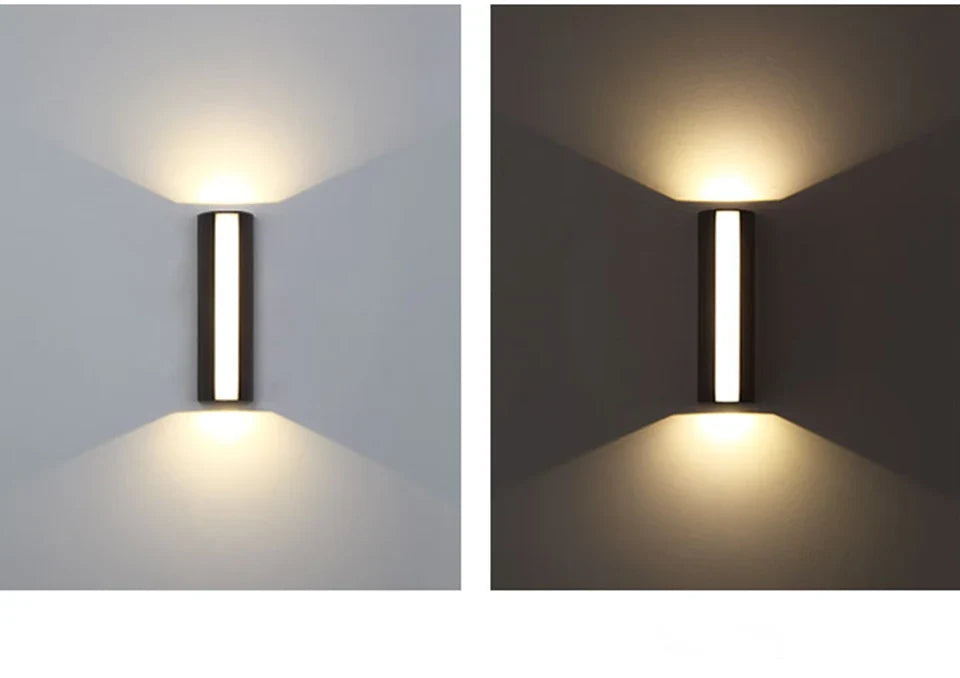 Vaelmont Outdoor Wall Sconce – Day and Dusk Comparison