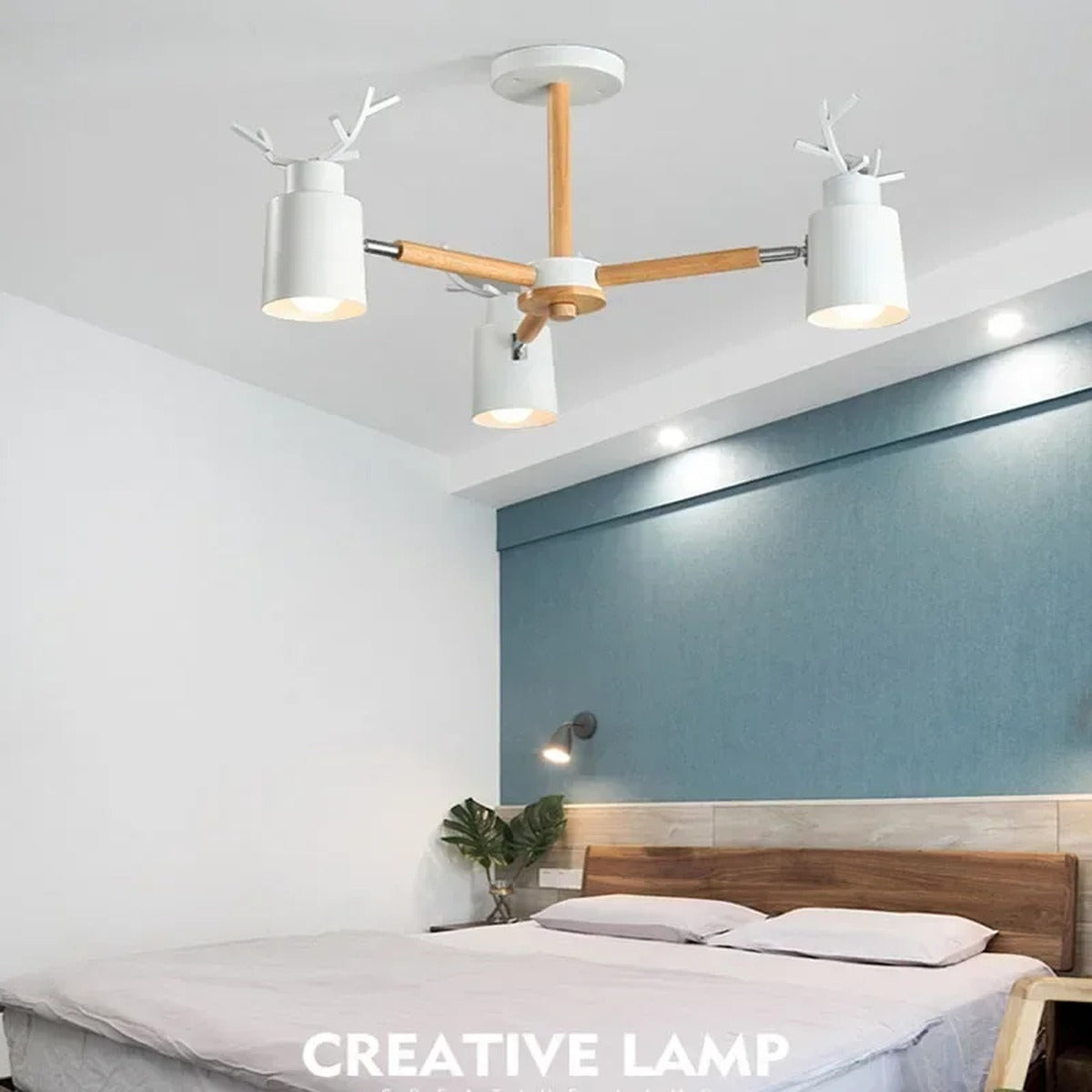 Nordic Antler Wood Arm Cone Chandelier – Birken – Hero Shot